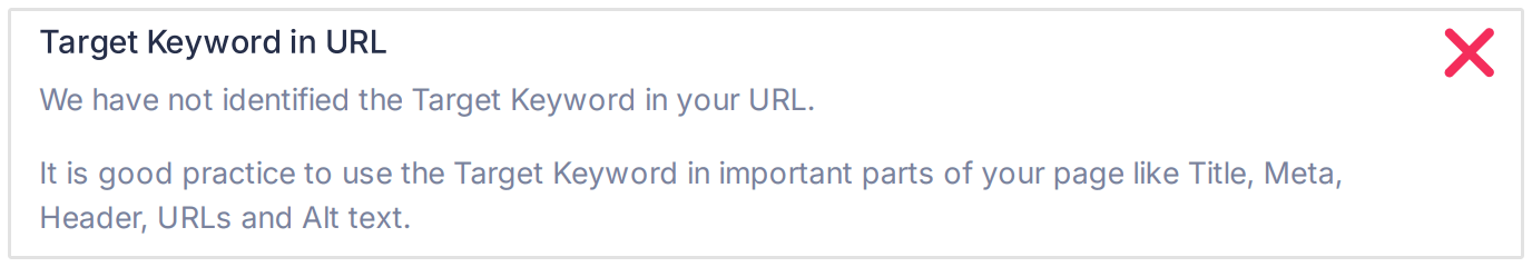 target Keyword In Page URL